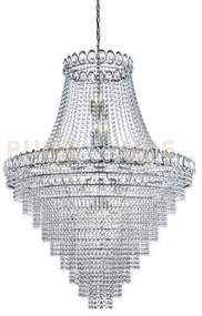 Lampadario louis phillipe 28lt - metallo cromato e cristallo