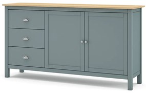 Cassettiera verde polveroso in pino massiccio 150x80x40 cm Misti – Marckeric