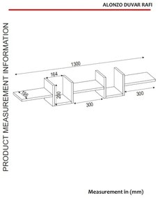 Mensola da parete ALONZA 20x130 cm bianca