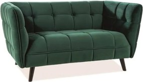 Divano Castello 2 in velluto verde - Blu78/wenge