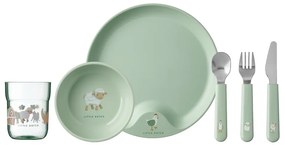Posate per bambini in acciaio inox verde chiaro e argento 3 pz. Little farm - Mepal