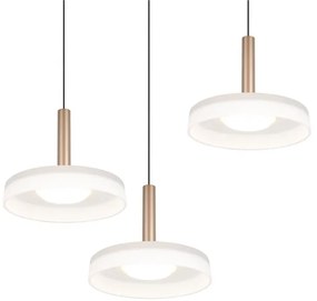 Lampadario a LED dimmerabile in nero, bianco e oro con paralume in vetro ø 35 cm Celeste - Trio