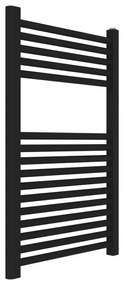 Termoarredo design nero opaco L 50x77 interasse 45 cm completo di valvole