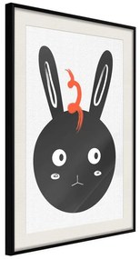 Poster  Surprised Bunny  Cornice Quadri Cornice nera con pass-partout, Larghezza x Altezza Home decor 40x60