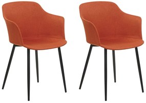 Set di 2 sedie da pranzo tessuto arancione ELIM Beliani
