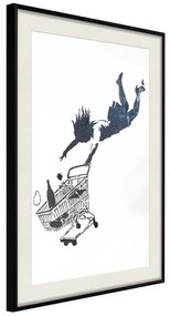 Poster  Banksy: Shop Until You Drop  Cornice Quadri Cornice nera con pass-partout, Larghezza x Altezza Home decor 20x30