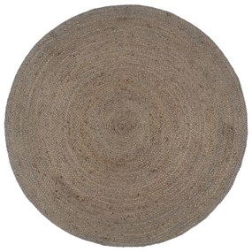 Tappeto Lavorato A Mano İn Juta Rotondo 210 Cm Grigio /
