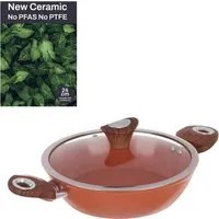 Tegame 24 cm con coperchio salmone New Ceramic