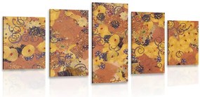 Quadri 5 pezzi – Astrazione ispirata a G. Klimt