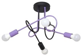 Lampadario a plafone OXFORD 4xE27/15W/230V nero/viola
