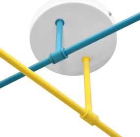 Lampadario a plafone CAMBRIDGE 4xE27/20W/230V blu/giallo