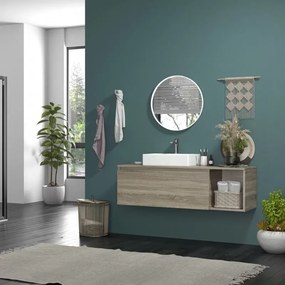 Mobile bagno 135 cm sospeso con vano a giorno a destra SP-135V - KAMALU