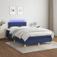 Letto a Molle con Materasso e LED Blu 120x200cm in Tessuto 3133867