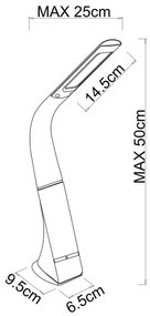 Globo 58337B - Lampada da tavolo a LED ricaricabile con dimmer touch SOPHIE LED/5W/5V 2200 mAh