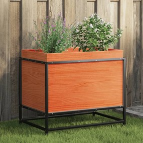 Fioriera Giardino Marrone Cera 60x50x40 Cm Legno Massello Pino /