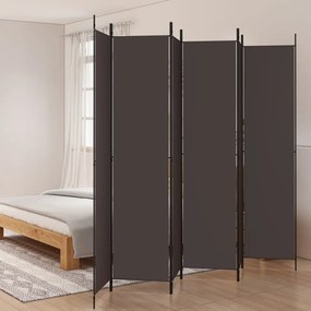 Divisorio A 6 Pannelli Marrone 300x220 Cm İn Tessuto /