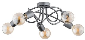 Lampadario a plafone BOSTON 5xE27/15W/230V grigio