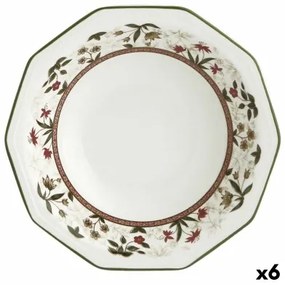 Piatto Fondo Queen´s By Churchill Assam Floreale Ceramica servizio di piatti Ø 20,5 cm (6 Unità)