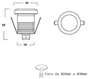 Faretto LED 1W IP65 Tondo Luce Diffusa - Professional Colore Bianco Naturale 4.000K
