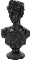 Scultura a forma di busto di donna in resina nera cm 22x16x41