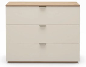 Cassettiera effetto rovere in colore crema-naturale 100x80x40 cm Dennis - Marckeric