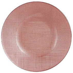 Piatto Piano Rosa Vetro 6 Unità (21 x 2 x 21 cm)