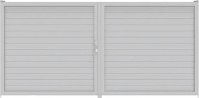 Cancello manuale battente Maia120 Close ALBA in alluminio bianco, apertura centrale, L 300 x H 160 cm