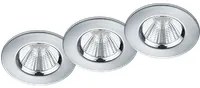 Faretto da Incasso Led Interno Soffitto Rotondo Cromo 3Pz Zagros GD Trio