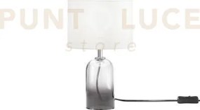 Lume london grigio in vetro e paralume in tessuto 1 luce attacco e1...