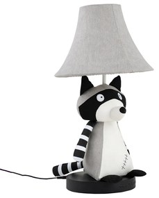 Lampada da tavolo per bambini Procione grigio con LED - Ben