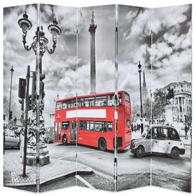 Paravento Pieghevole 200x170 Cm Stampa Bus Londra Bianco E Nero /