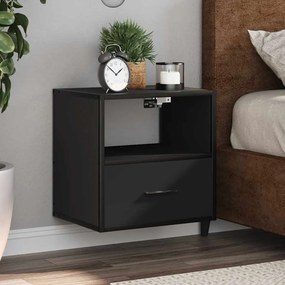 Comodini A Muro 2 Pz Nero 40x31x39,5 Cm /