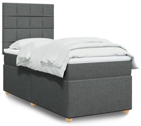 Giroletto A Molle Con Materasso Grigio Scuro 100x200 Cm Tessuto /