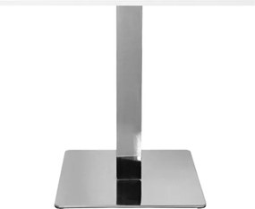 Tavolo bar pub ristorante 70x70 cm base argento e piano laminato Bianco Frassino H 75