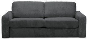 Divano grigio scuro allungabile con rivestimento in velluto a coste 195 cm Nona – Makamii