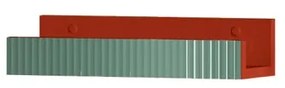 Mensola per bagno Niwa L 40 cm laccato opaco paprika con vetro verde timo