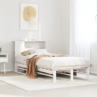 Letto Libreria senza Materasso Bianco 100x200 cm Legno Massello 3323903