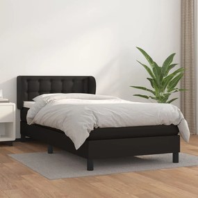 Giroletto A Molle Con Materasso Nero 100x200 Cm İn Similpelle /