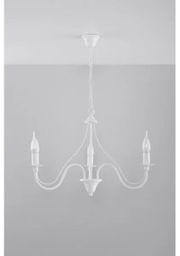 Lampadario a sospensione con catena MINERWA 3 3xE14/40W/230V bianco