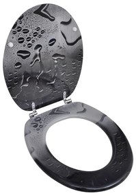 Coperchio Da Toilette İn Mdf Con Modello Gocce Dacqua /