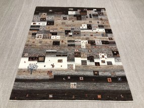 Loribaft Tappeto 200x150 Grigio (Iran) Annodato A Mano