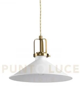 Eris sospensione in metallo bianca e oro 1 luce attacco e27 d.29cm