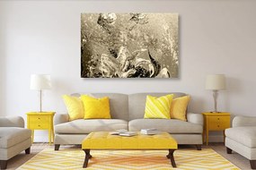 Quadro su tela – Peonie dipinte moderne in versione seppia