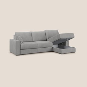 Dream Divano letto angolare in microfibra effetto pelle smacchiabile T15 grigio