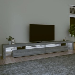 Mobile porta tv con luci led grigio sonoma 290x36,5x40 cm