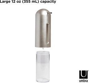 Dispenser di sapone in plastica argento 350 ml Penguin - Umbra