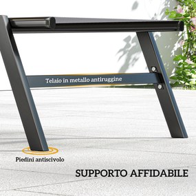 Set 2 Lettini Prendisole Regolabili in 5 Posizioni con Tavolino Laterale e 2 Ruote in Metallo e Poliestere Grigio...