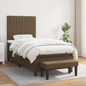 Giroletto A Molle Con Materasso Marrone Scuro 80x200 Cm Tessuto /