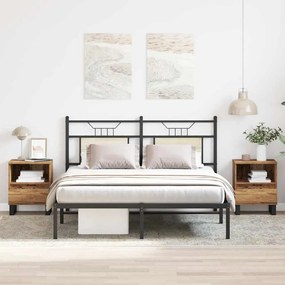 Comodini 2pz Legno Antico 40x35x50 Cm İn Legno Multistrato /