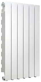 Radiatore acqua calda PRODIGE MODERN in alluminio, 6 elementi, interasse 800 mm, bianco